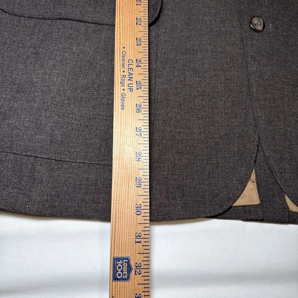 VTG Levis Sportswear 2-Button Action Suit Blazer Jacket Dark Brown Mens 44 R EUC